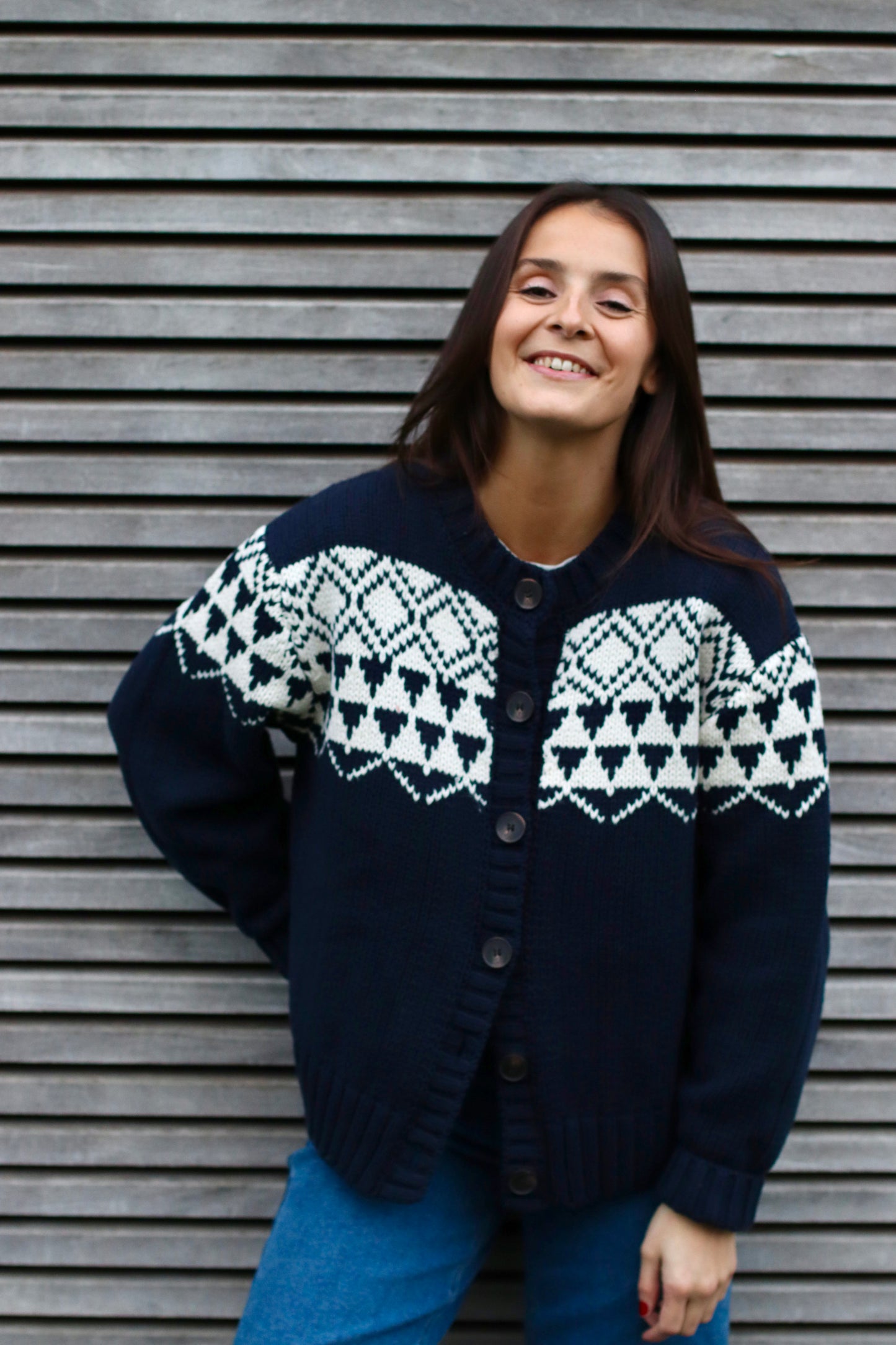 Fair knit cardigan Navy