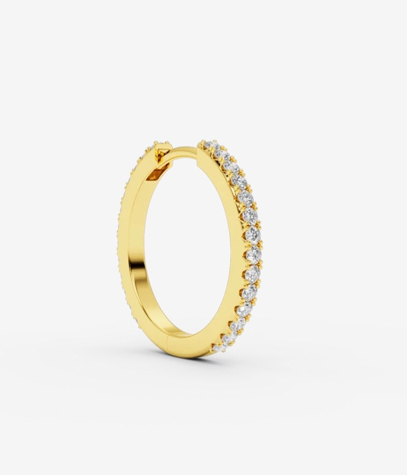 Ivy diamond hoop M 20mm Gold diamond