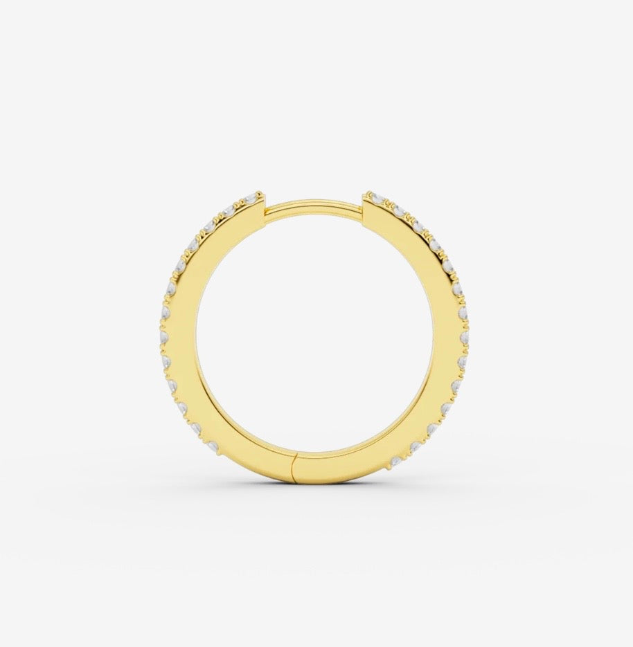 Ivy diamond hoop M 20mm Gold diamond