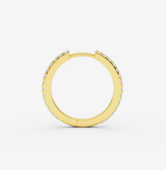 Ivy diamond hoop M 20mm Gold diamond
