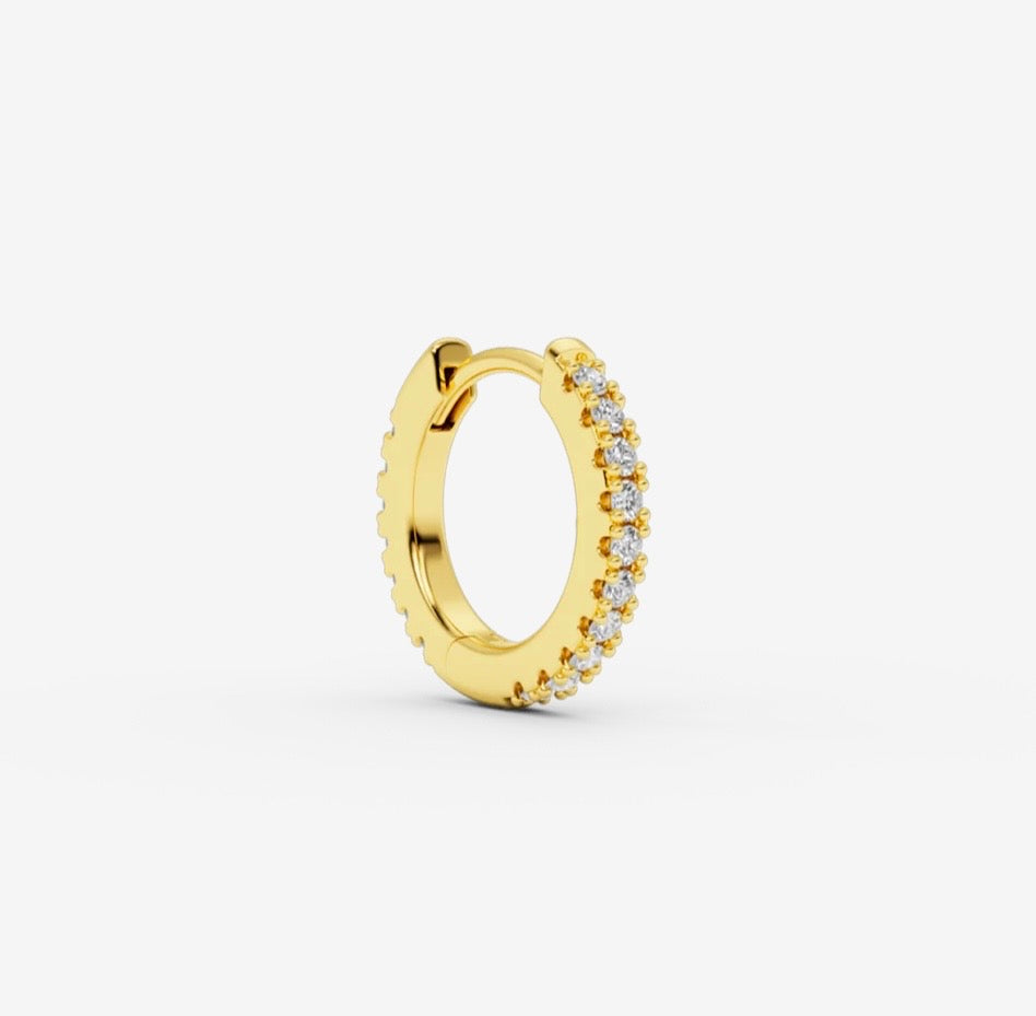 Ivy diamond hoop S 15mm Gold diamond