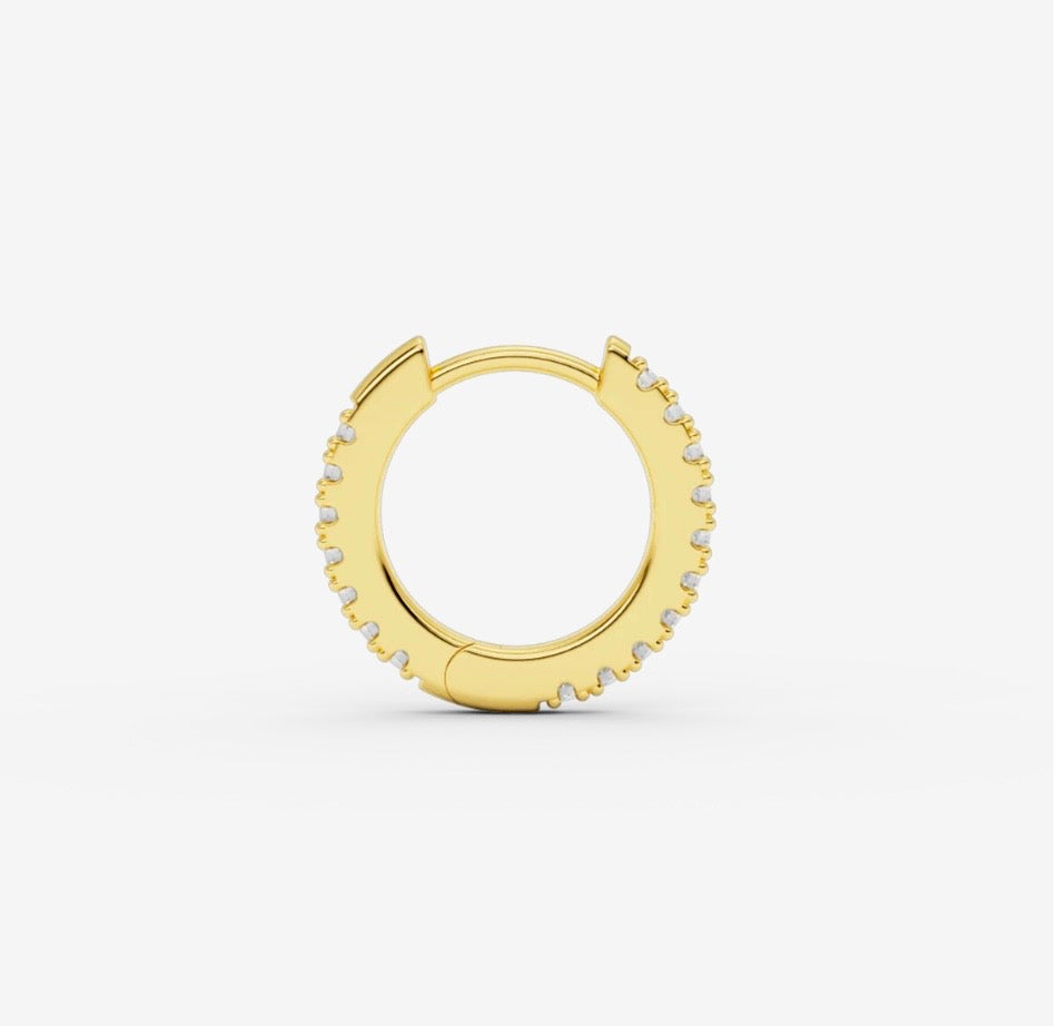 Ivy diamond hoop S 15mm Gold diamond