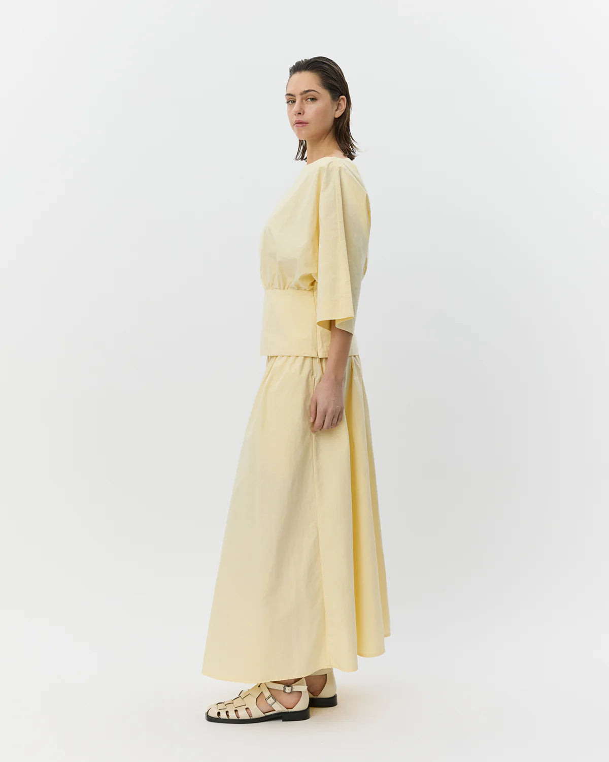Juneau midi skirt Light yellow