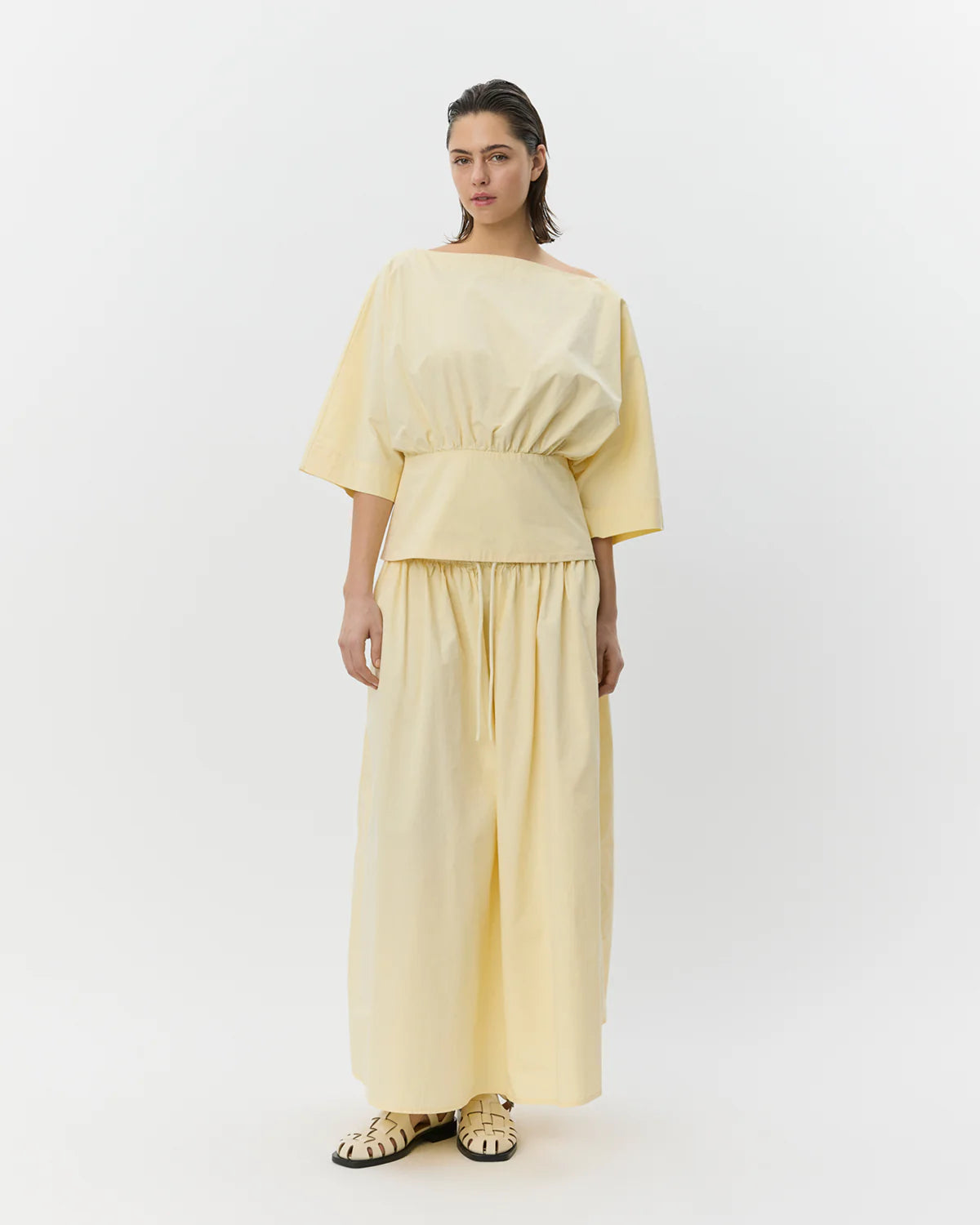 Juneau midi skirt Light yellow