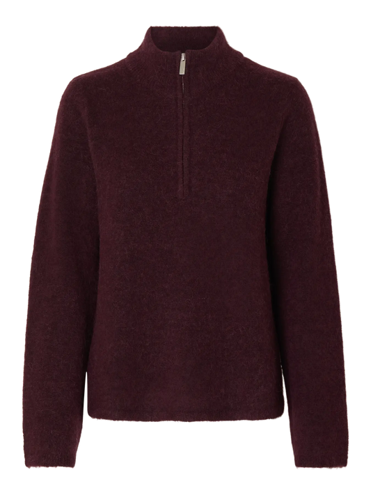 Lulu LS knit half zip Fig