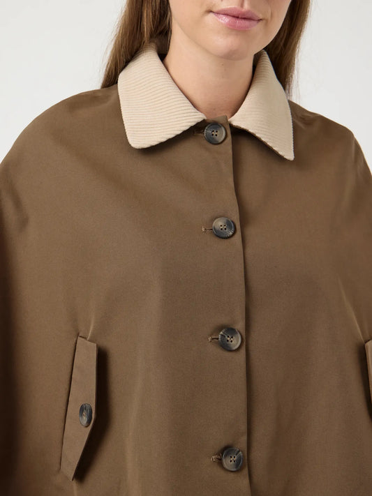 Maloma short trench cape Shitake