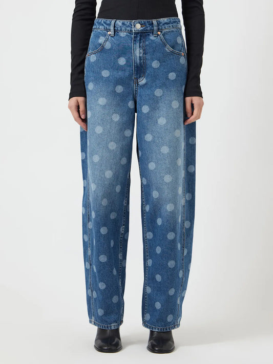 Lua HW barrel ankle jeans Medium blue denim