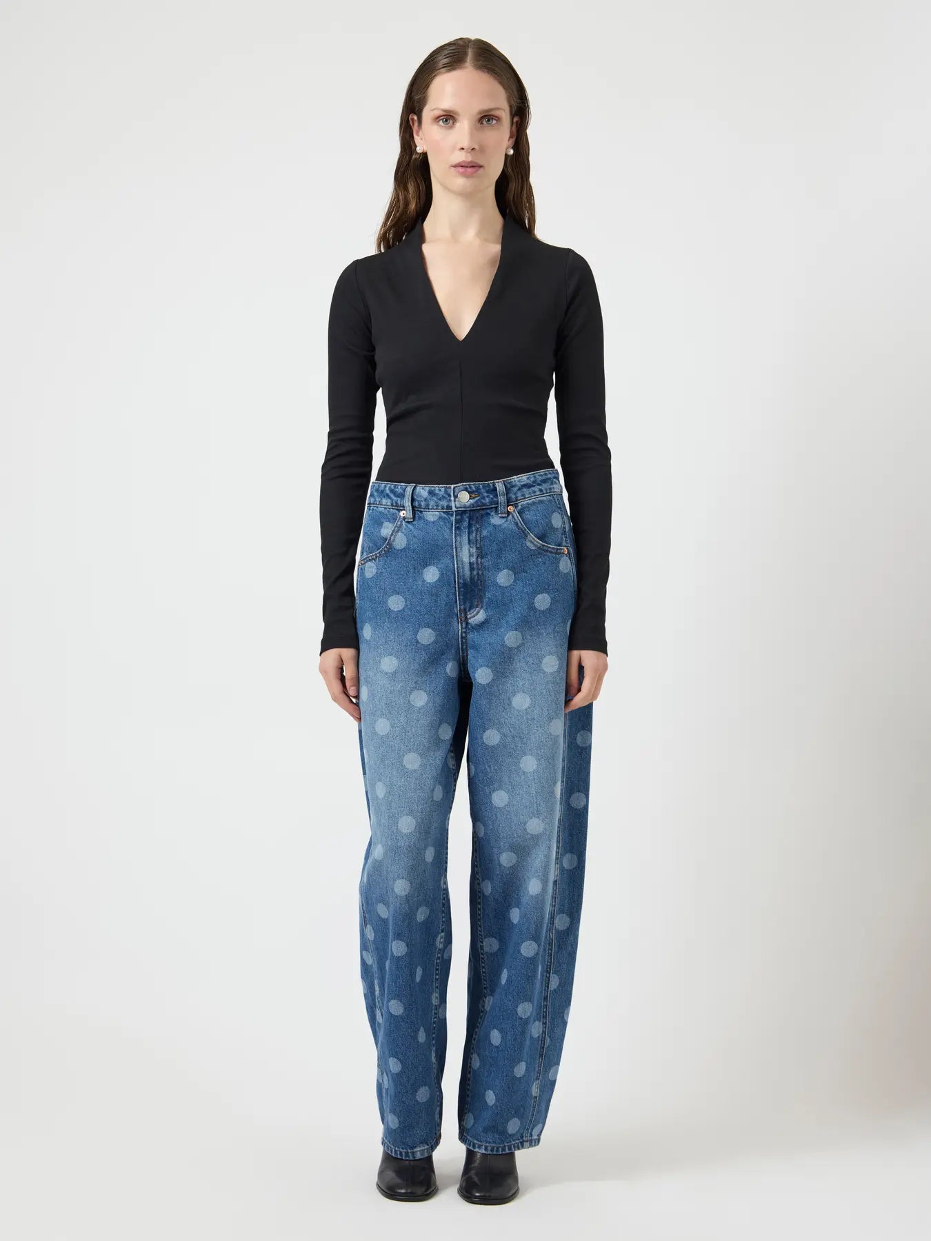 Lua HW barrel ankle jeans Medium blue denim