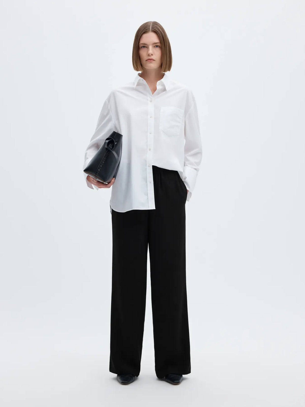 Tinni-relaxed mw wide pants Black