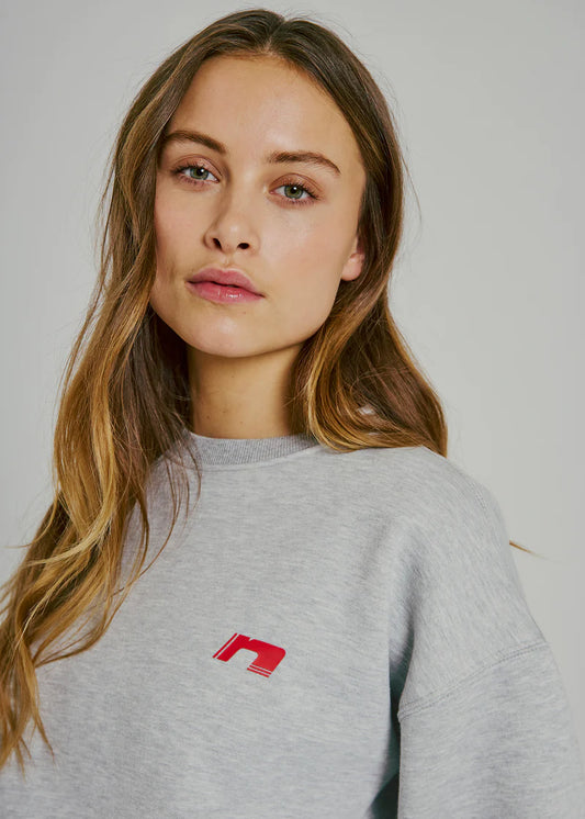 Daphine sweat top Light grey/ Red