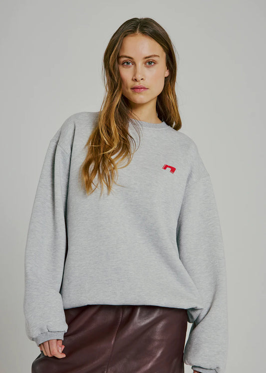 Daphine sweat top Light grey/ Red