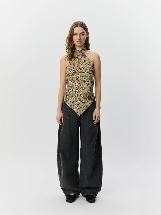 Rae Paisley halterneck Bronze