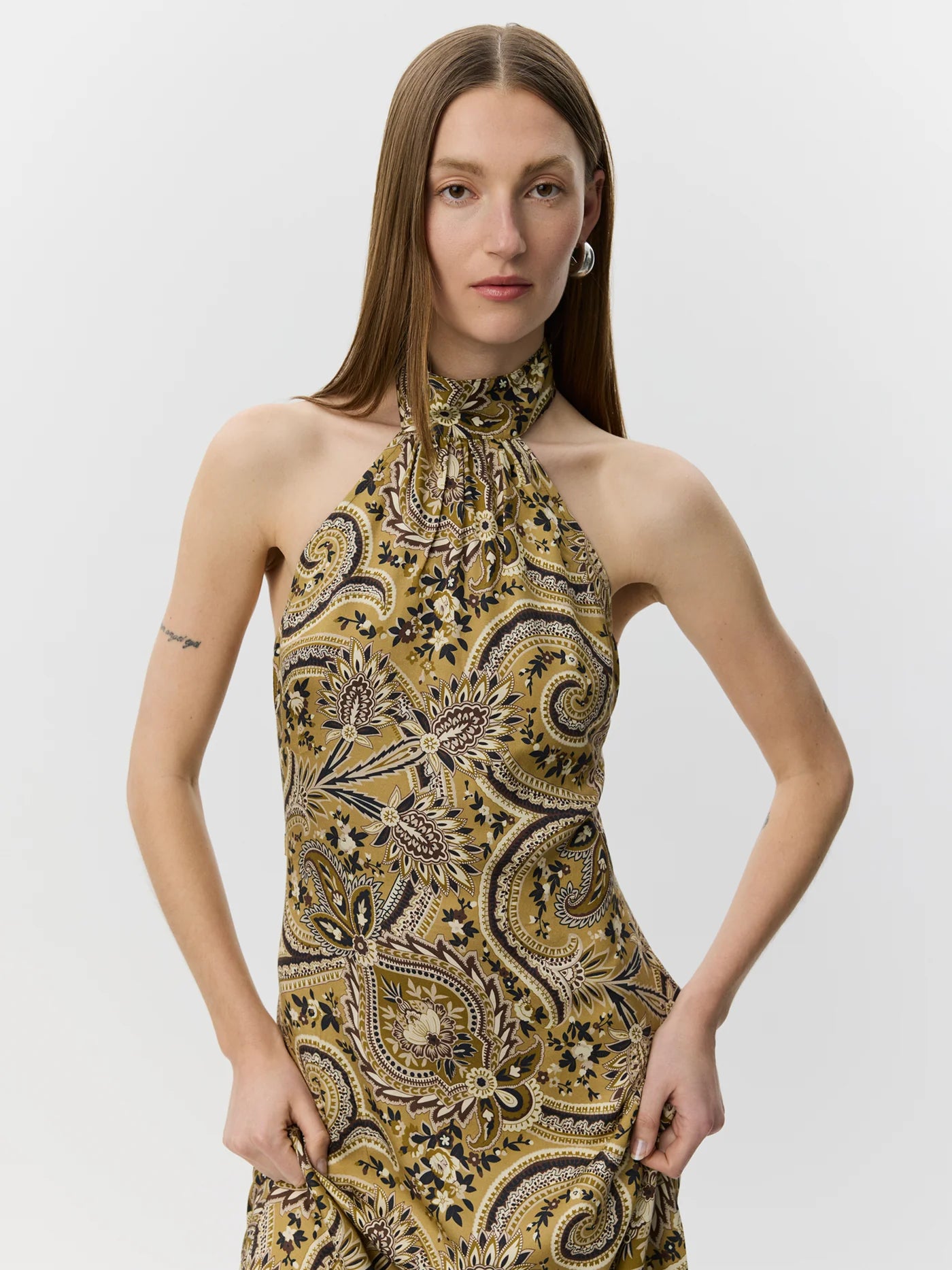 Rae Paisley halterneck Bronze