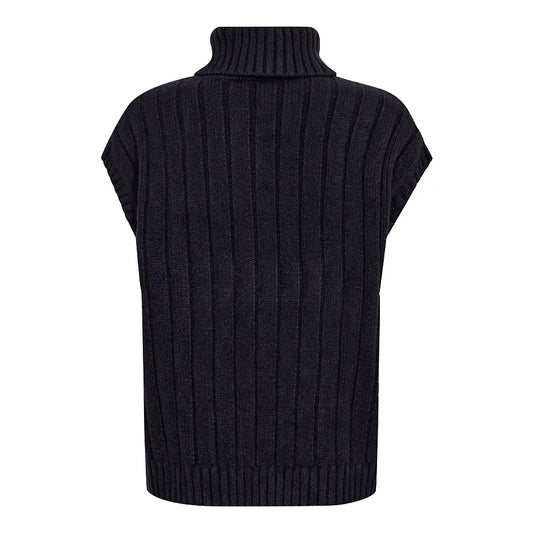 Row oversize cable knit vest Navy