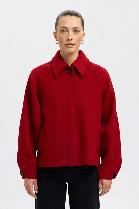 Liva wool blend jacket Equestrian red