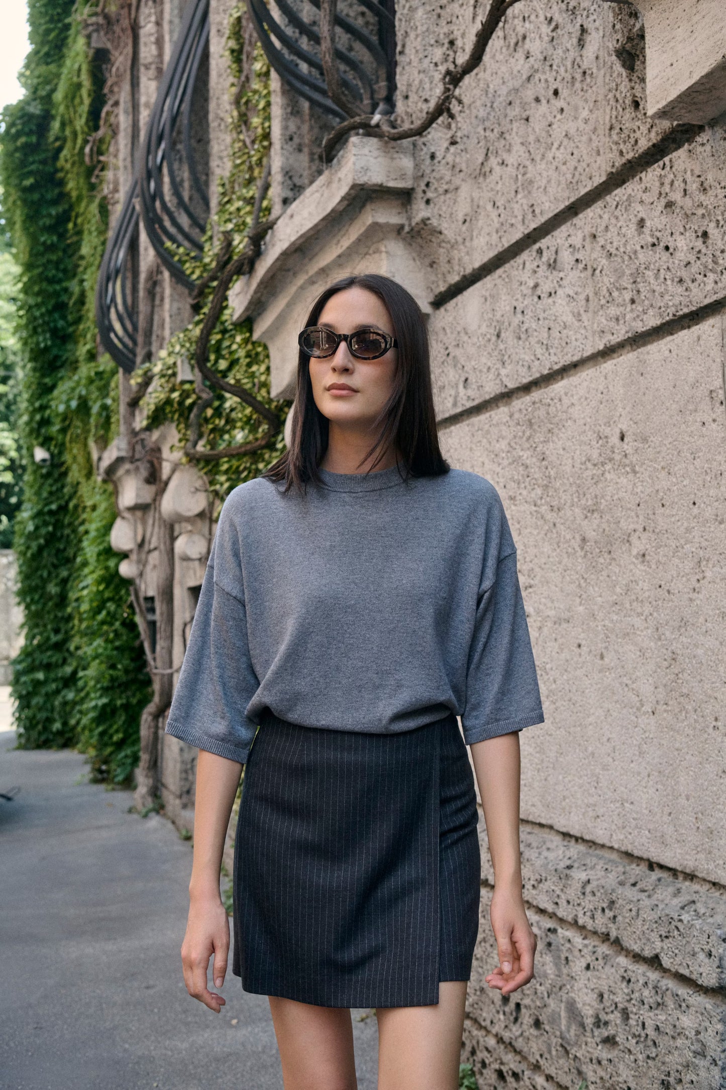 Sanja pullover SS Grey melange