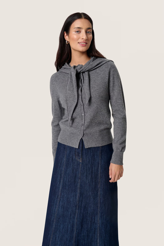 Molina scarf cardigan Grey melange