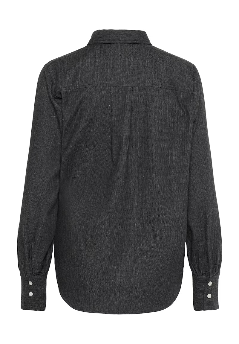 Kesja Helen shirt LS Black denim stripe