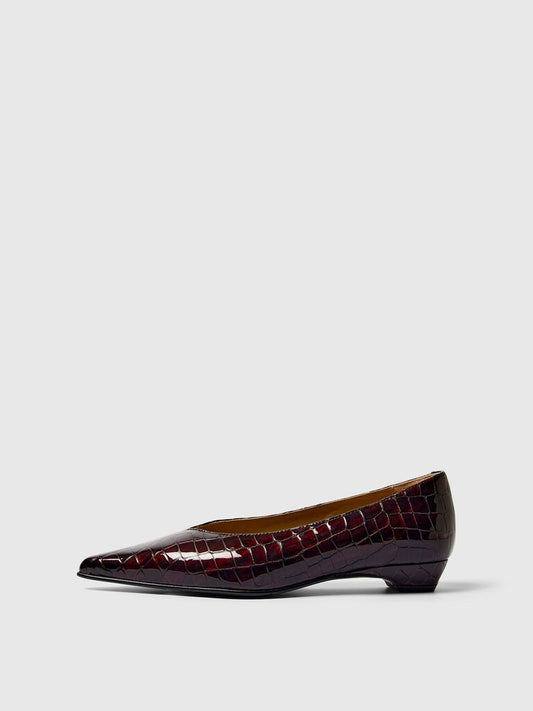 Isla leather pump Fig Croco