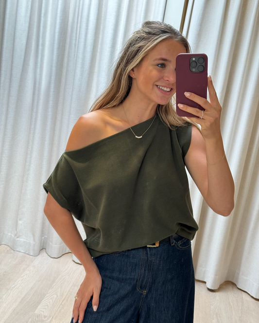 Off Shoulder Top Khaki