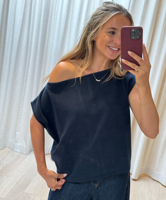 Off Shoulder Top Navy