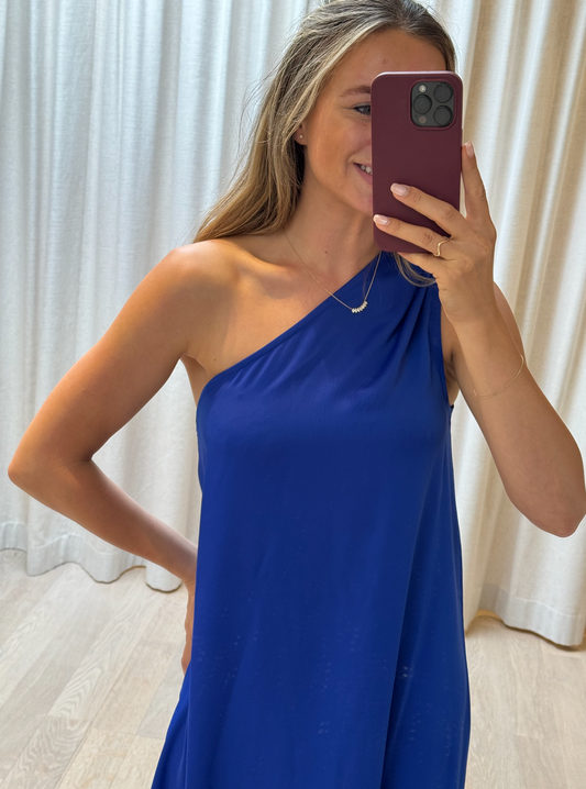 One Shoulder Dress Bleu Royal