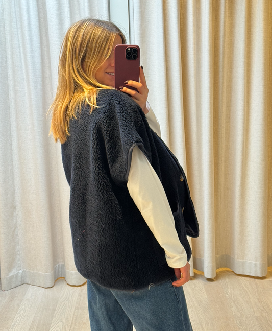 Teddy Vest Navy