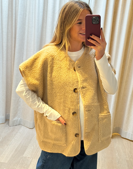 Teddy Vest Beige