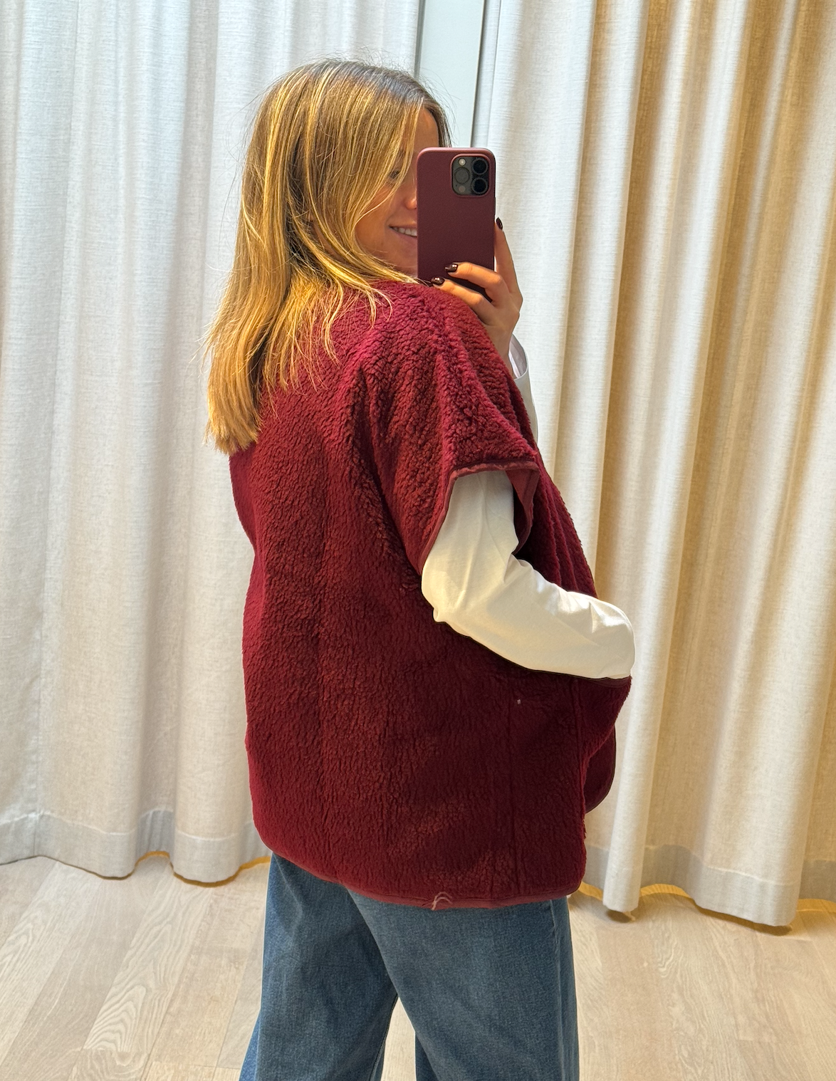 Teddy Vest Burgundy
