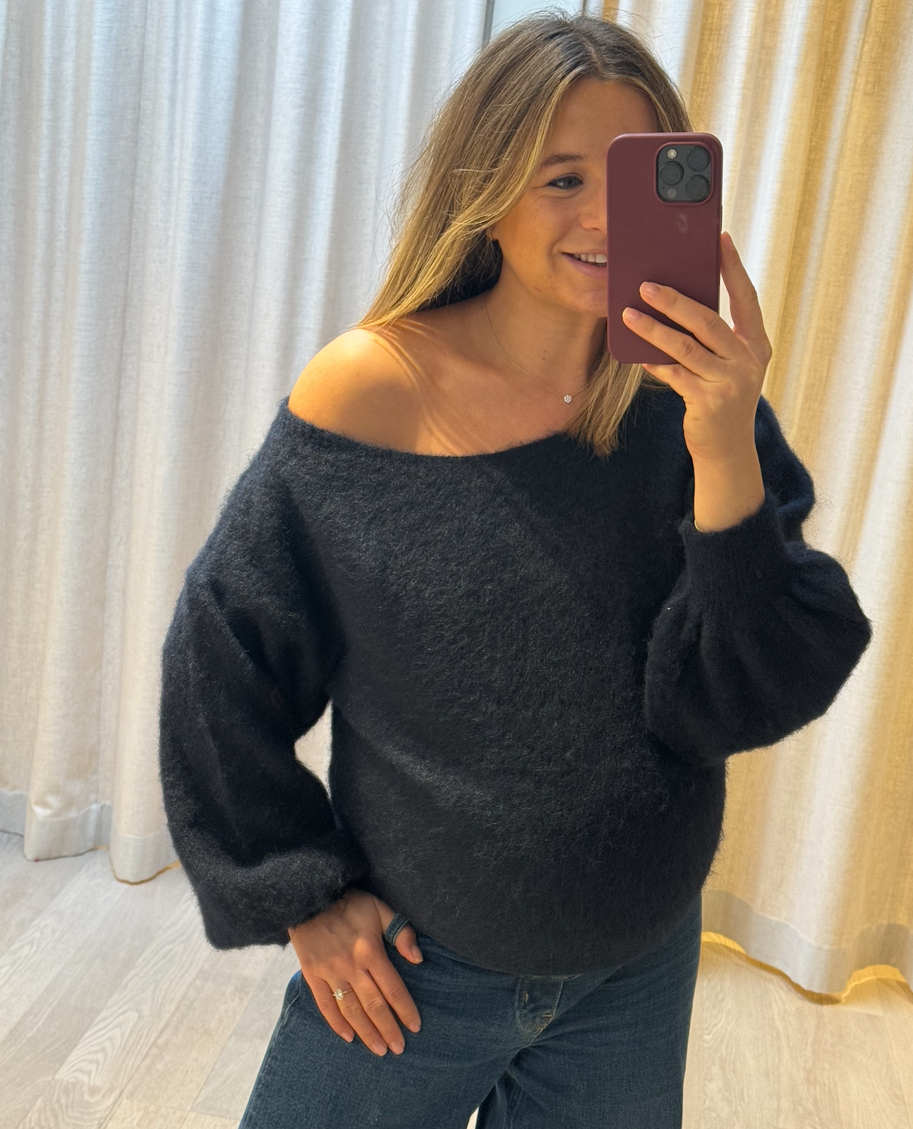 Asymmetric sweater Navy