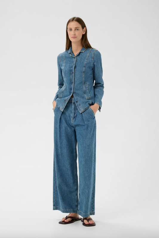 Dophina Wide Pants Medium blue denim