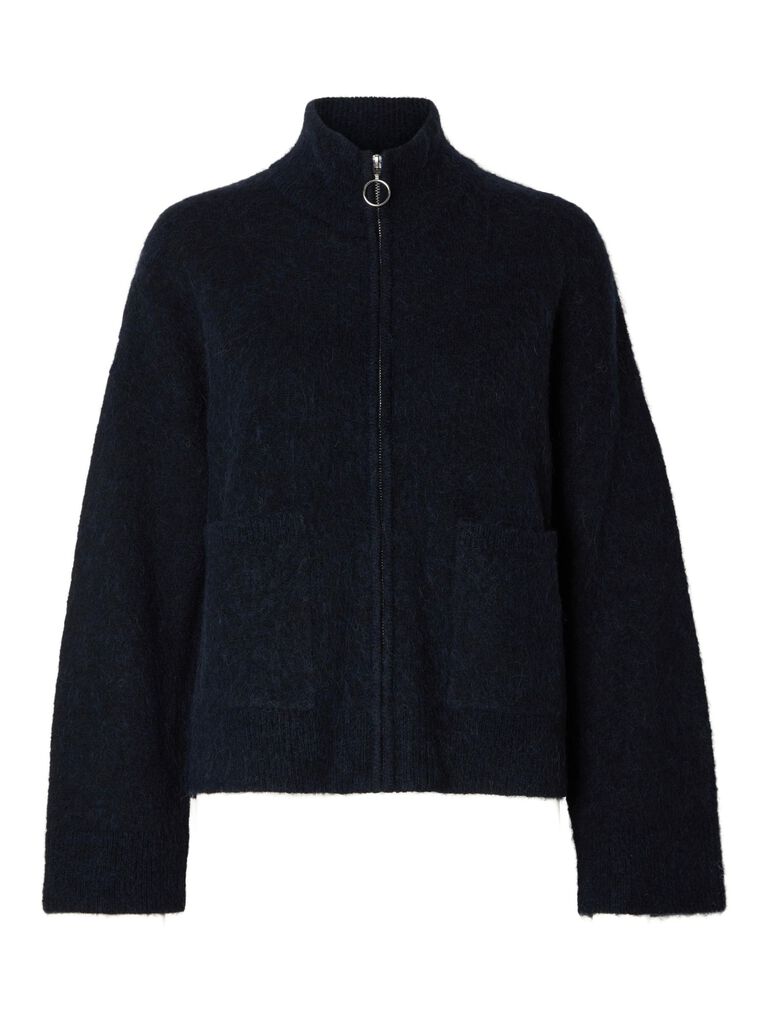 Sia Ras Ls knit zipper cardigan Dark sapphire