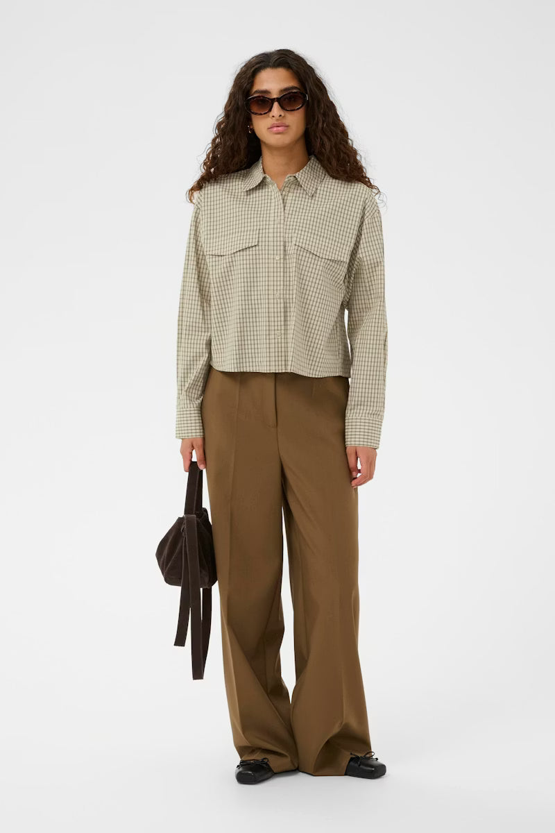 Sivah shirt LS Parchment check