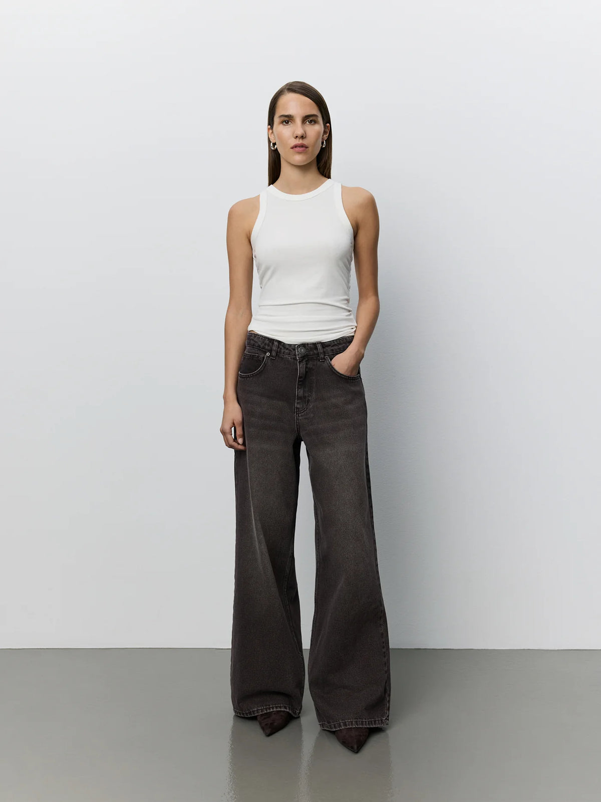 Venice Mid Waist Jeans Dark plum