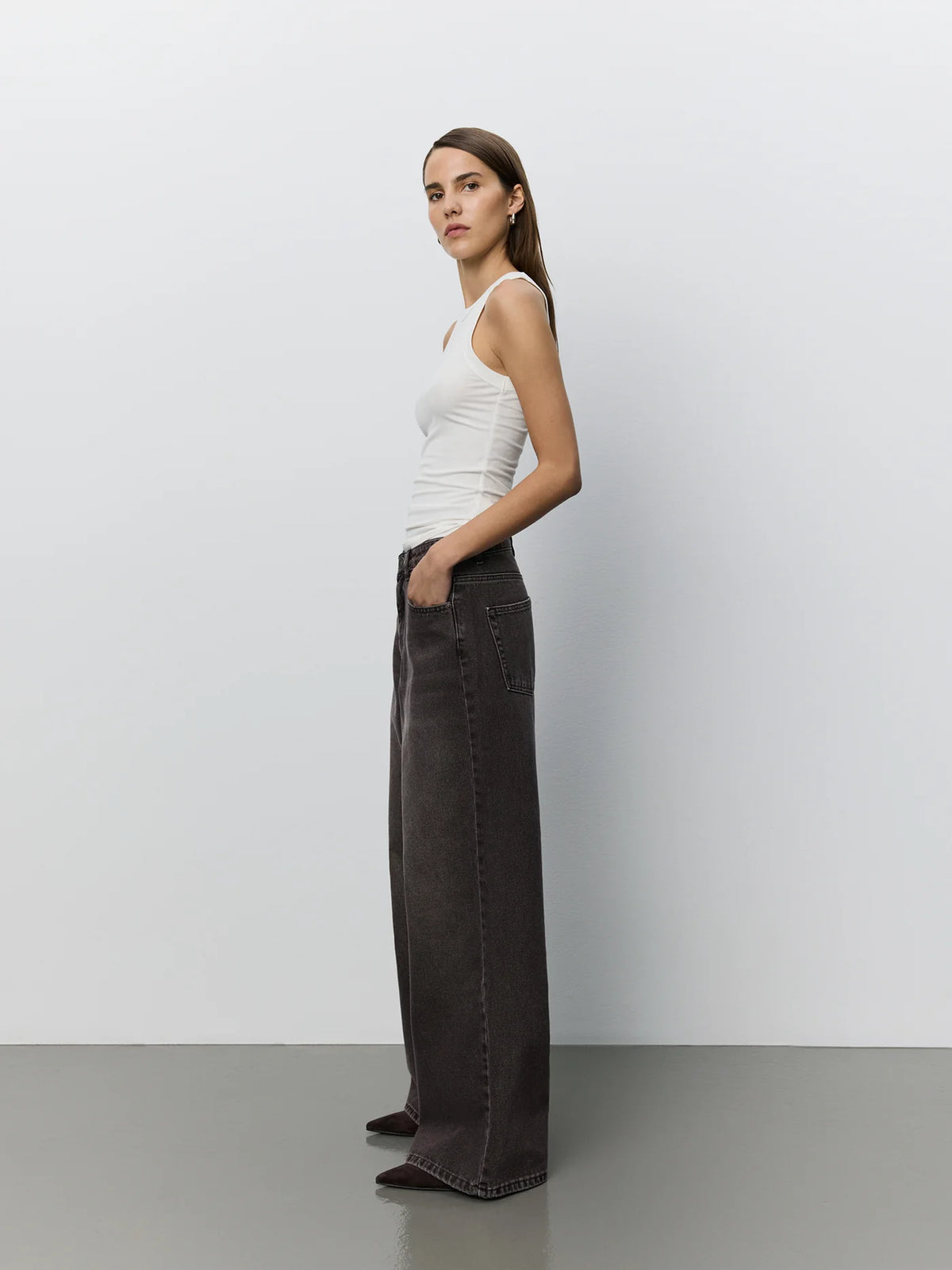 Venice Mid Waist Jeans Dark plum