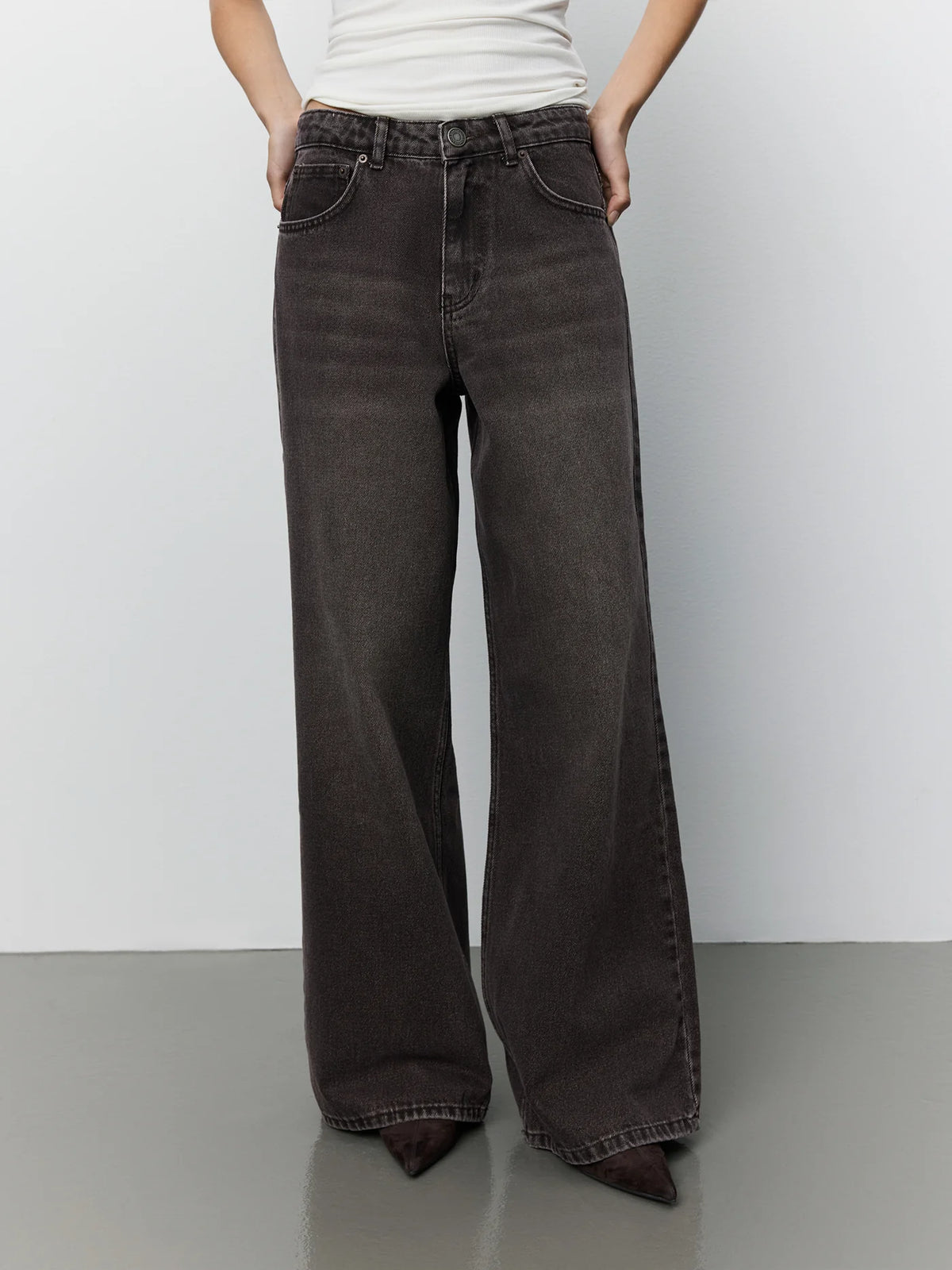 Venice Mid Waist Jeans Dark plum