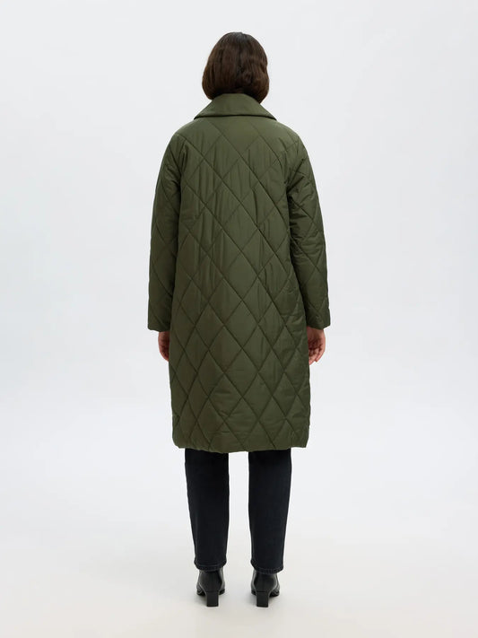 Cilla quilted coat Deep green