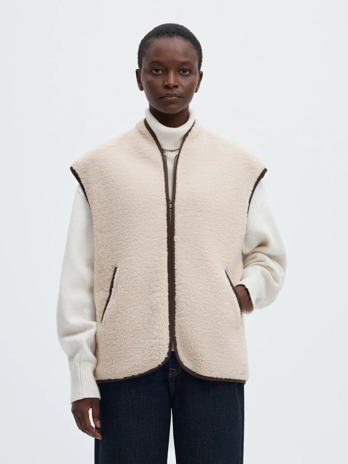 Isabel teddy vest Birch