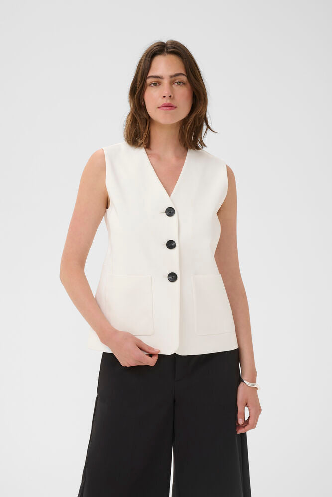 Zella hip waistcoat Wisper white