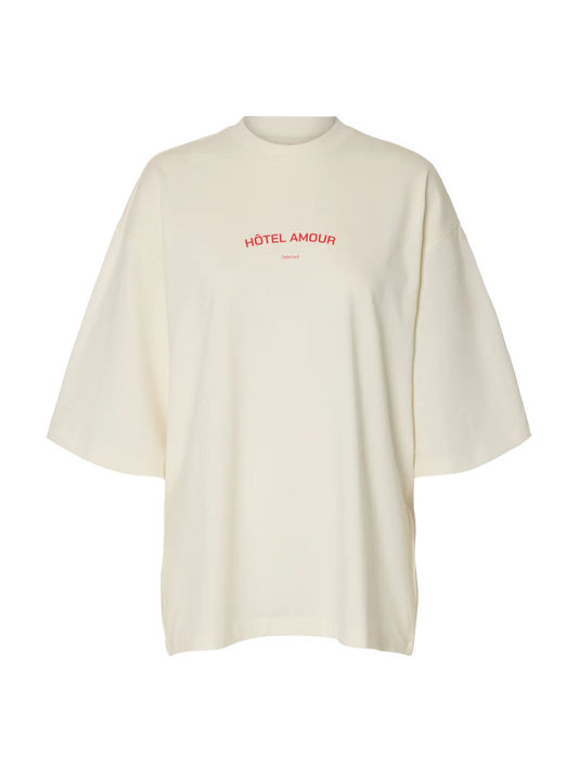 Boxy Lia SS hotel amour tee Egret