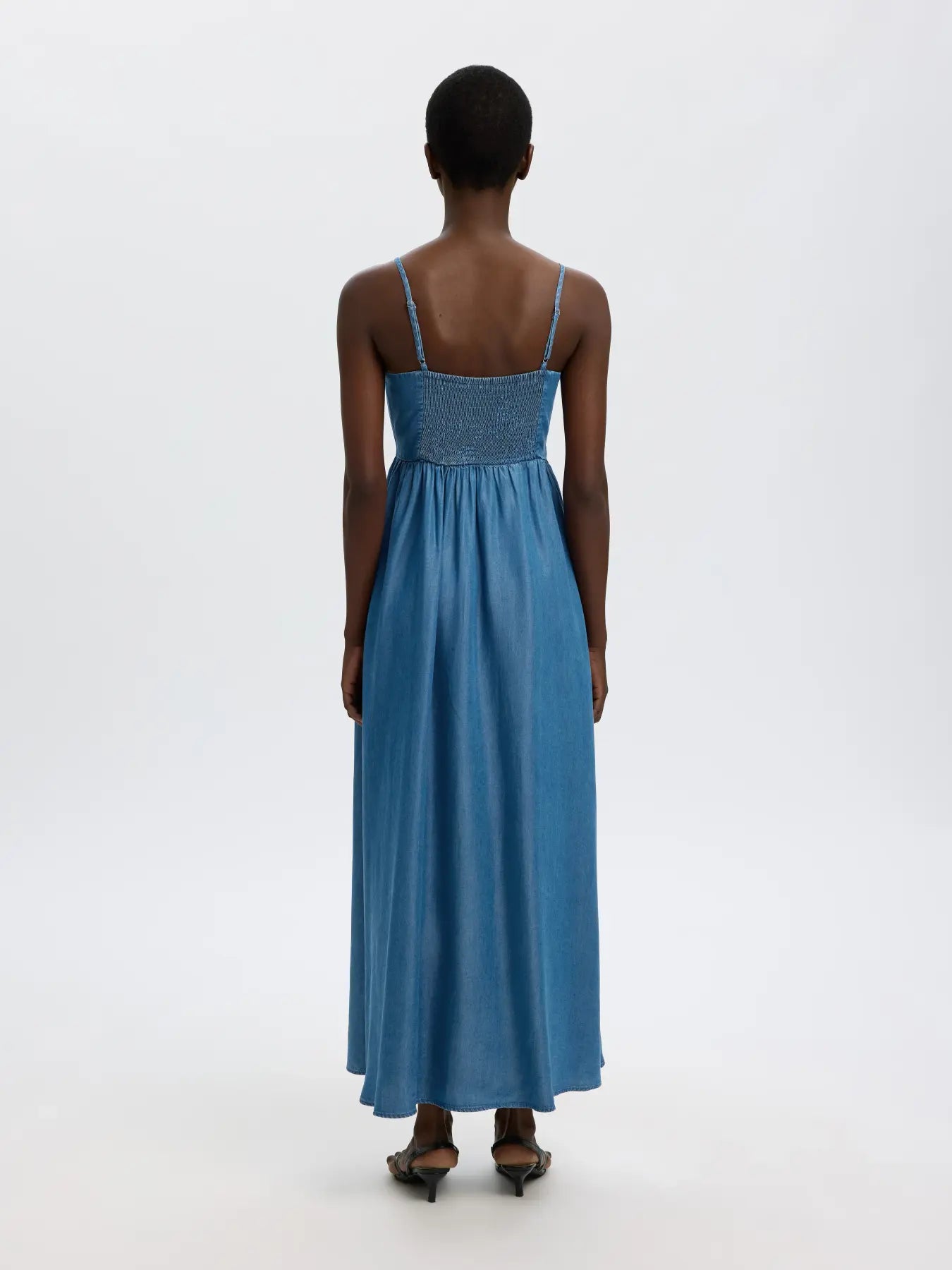 Janna regular SL ankle dress Medium blue denim