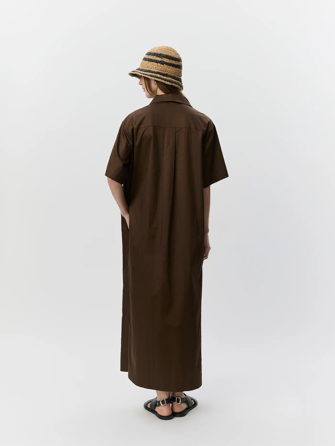Asana oversize shirt dress Intense brown