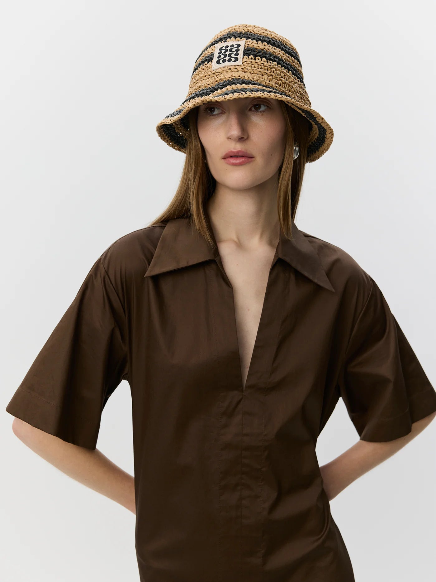 Asana oversize shirt dress Intense brown
