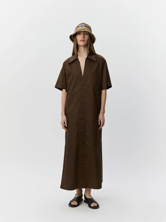 Asana oversize shirt dress Intense brown