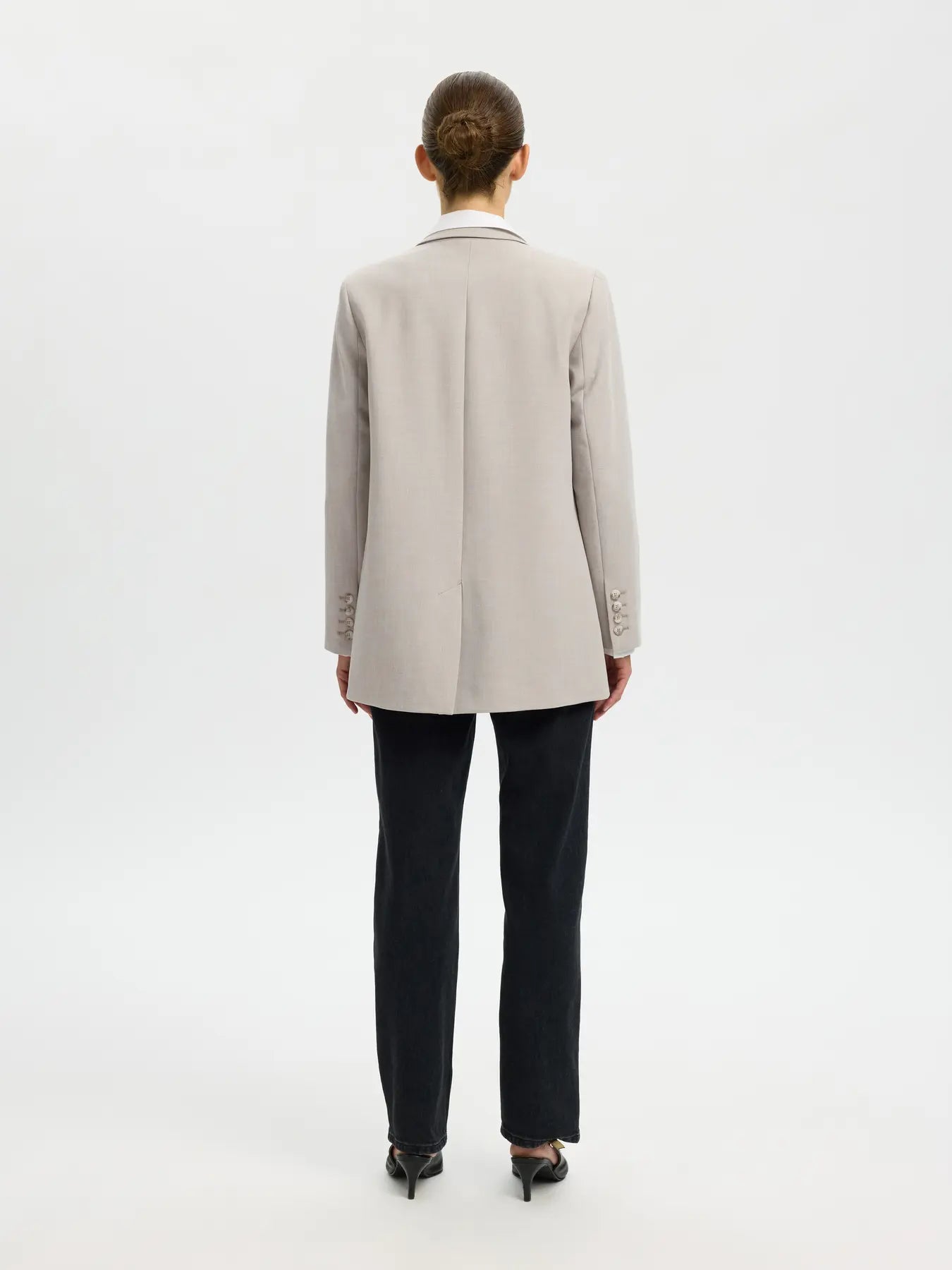 Rita LS relaxed blazer melange Fossil melange