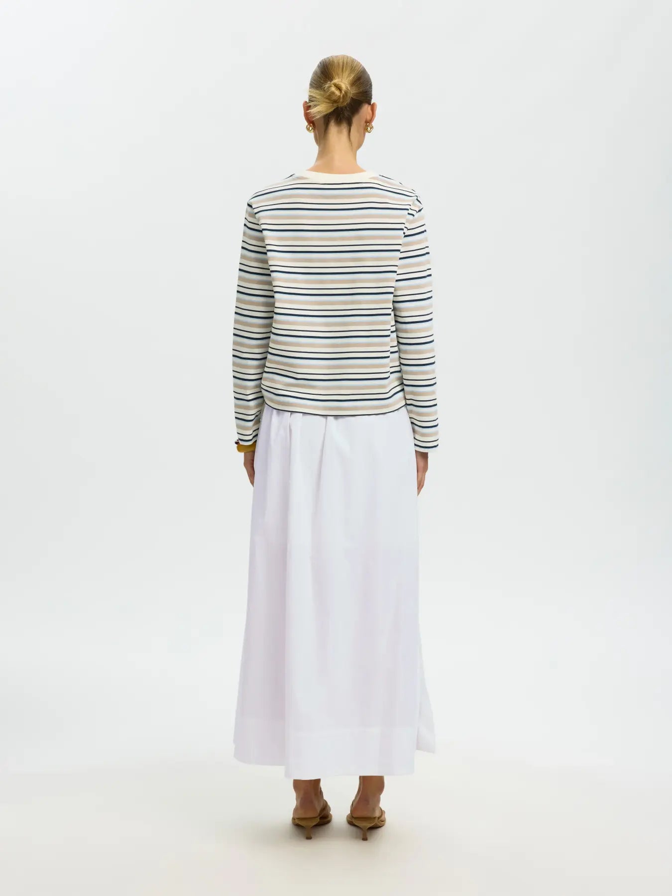 Blair HW ankle slit skirt Bright white