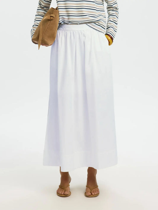 Blair HW ankle slit skirt Bright white