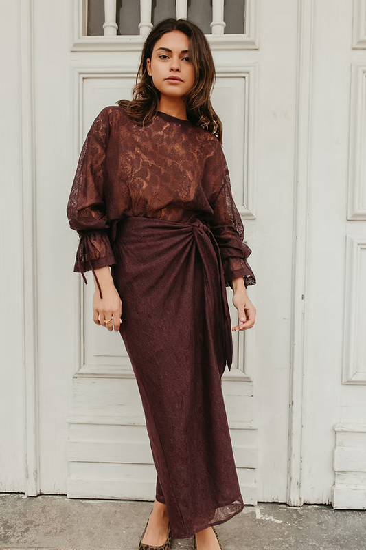 Blouse Lucy Bordeaux kant