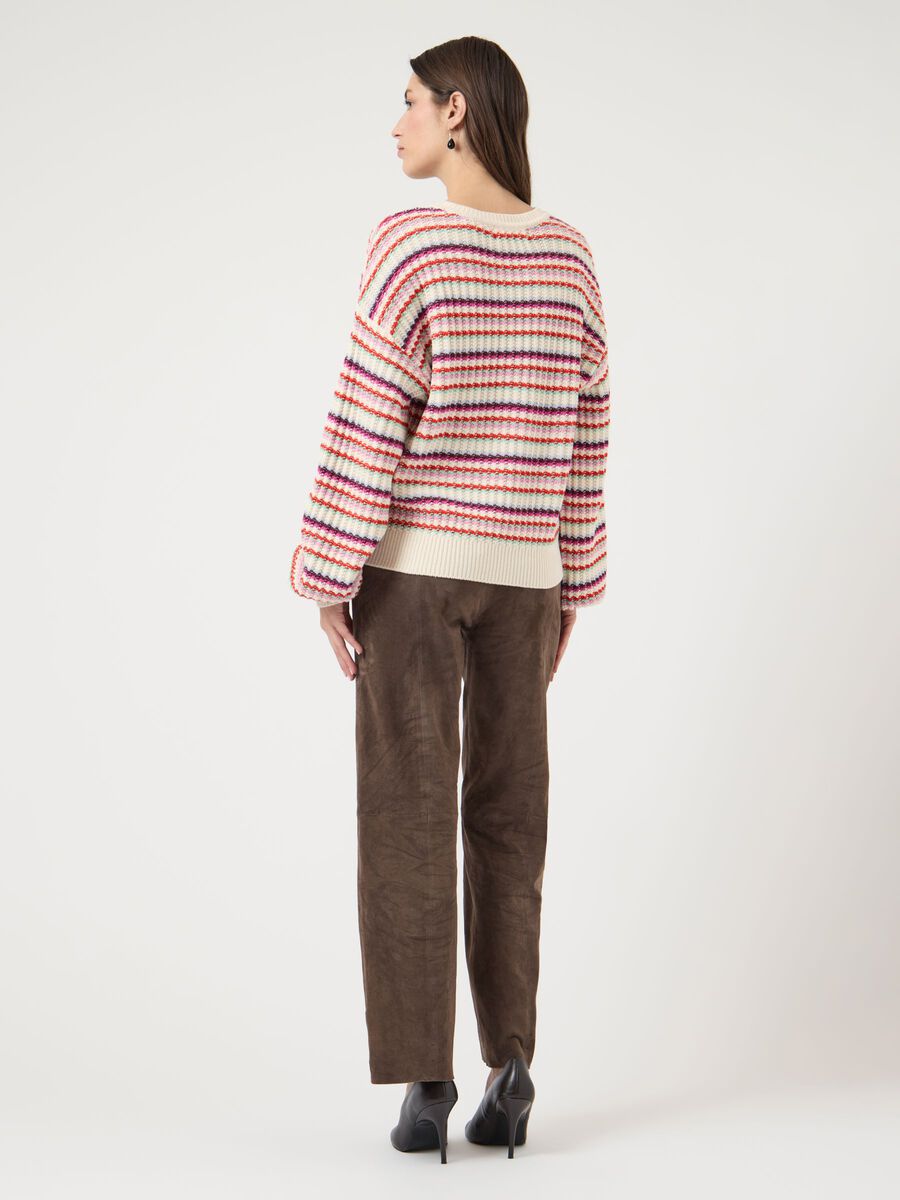Boogie LS knit pullover Birch/ multi