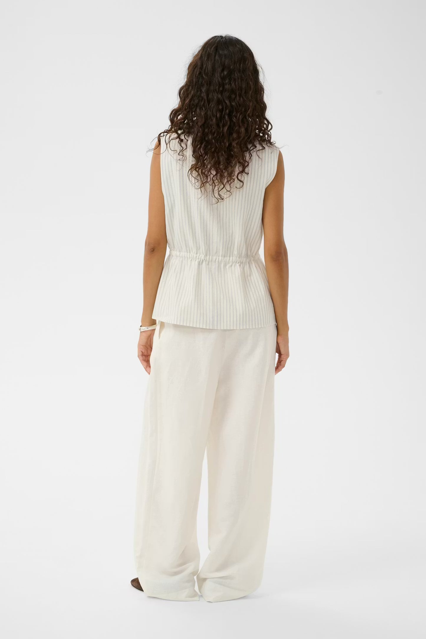Candela waistcoat White/ blue stripes